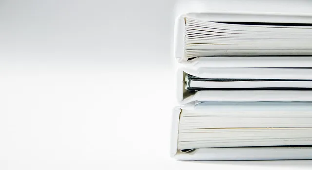 books, stack, white