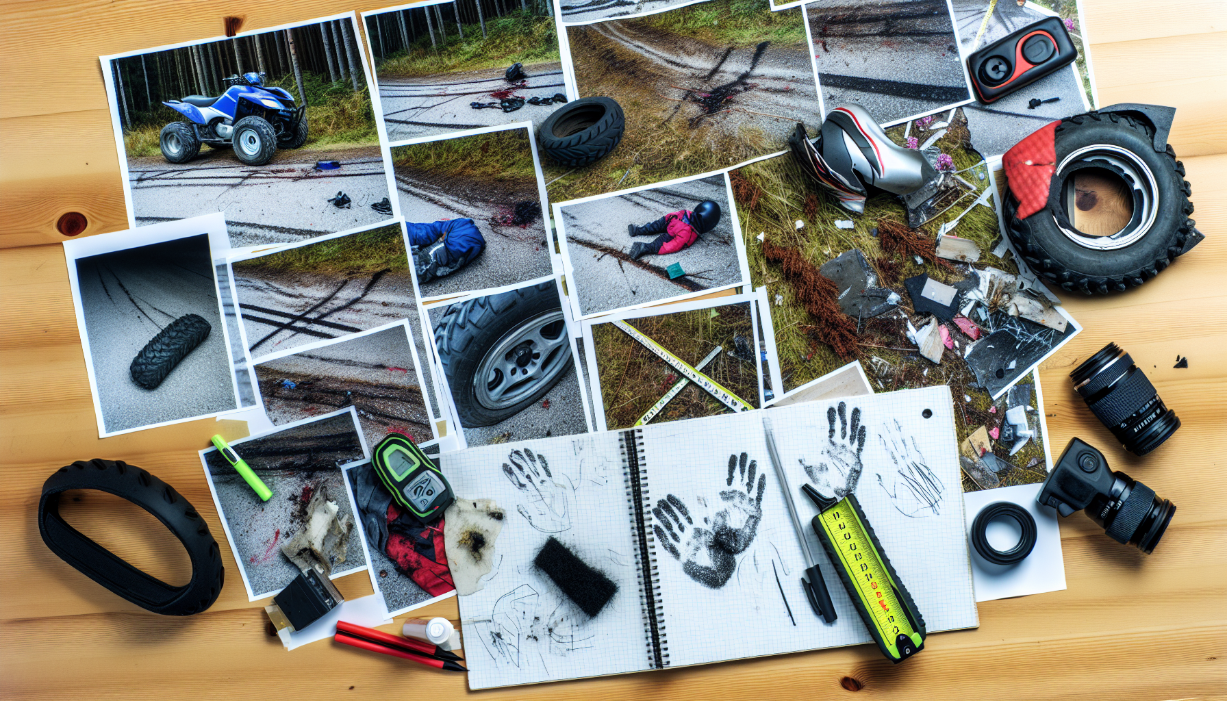 Collecting physical evidence at the ATV accident scene