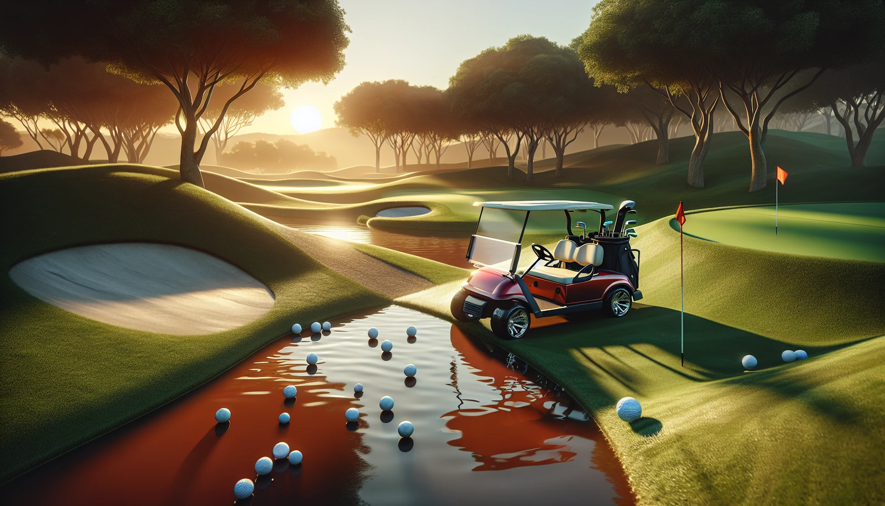 Golf cart on a course